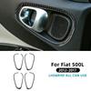 Real Soft Carbon Fiber Sticker For Fiat 500L 2012 2013 2014 2015 2016 2017 Car Door Handle Speedometer Steering Wheel Trim