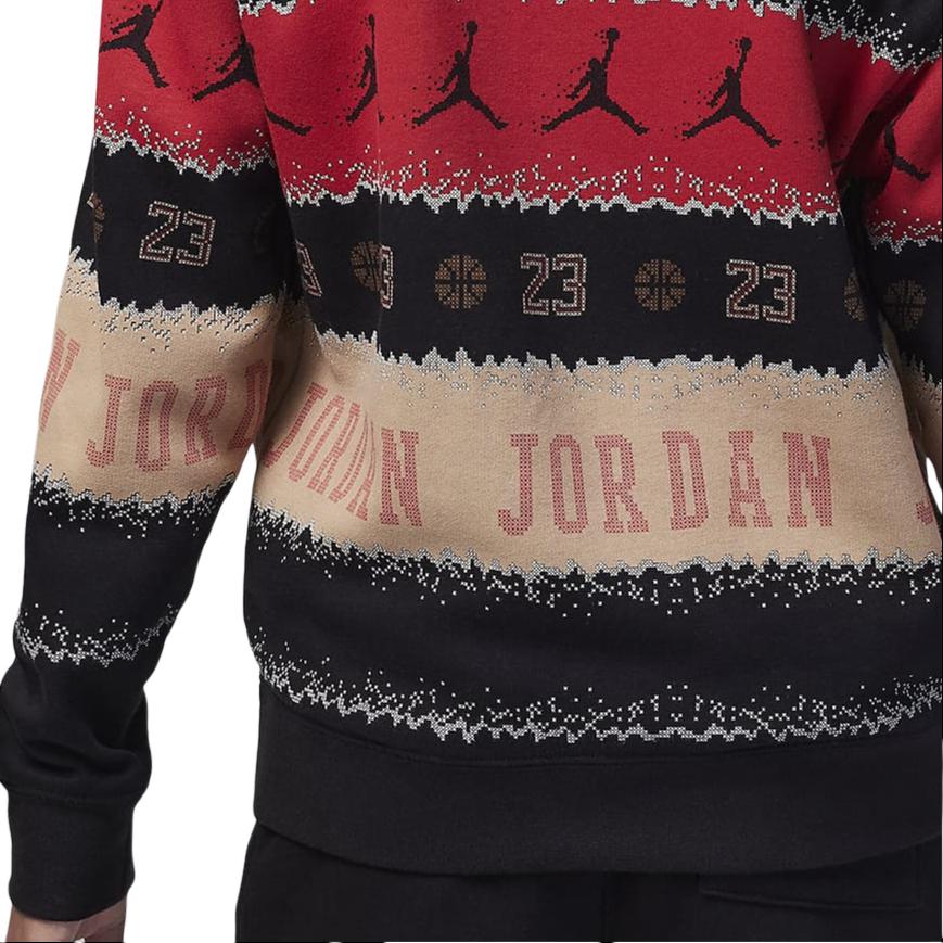 Jordan Letter Crew Neck Long Sleeve Sweatshirt Kids Tops Black FV5658-010