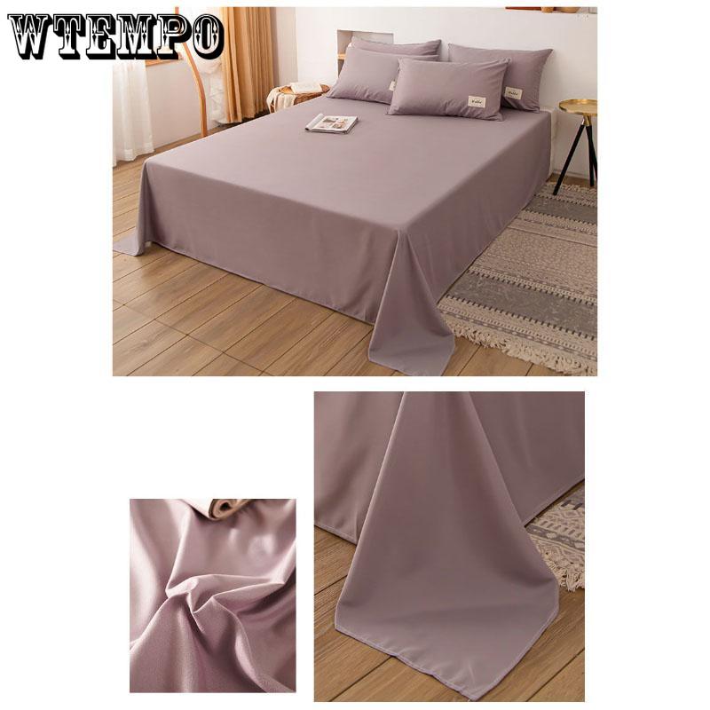 Single Piece Bed Sheet Spring Autumn Home Textiles Bedding Pure Color Bed Simple Style Household Queen Size