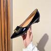 Pointed Nude Inner Height Increase Single Shoes Women's 2025 New Huizhou Women's Shoes Patent Leather French Versatile Light Mouth Flats