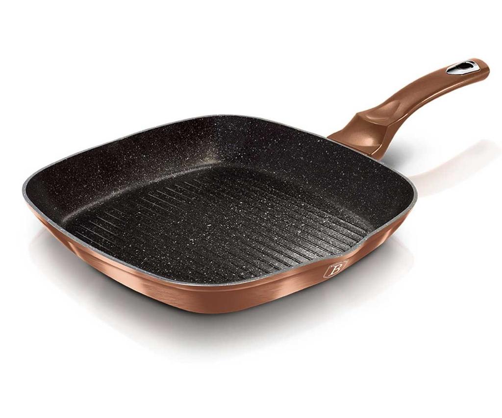Granite grill pan 28 cm BERLINGER HAUS BH-1889 ROSE GOLD NOIR