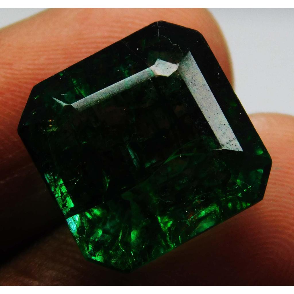 Natural Green Emerald Loose Gemstone Square Cut 11 Ct Colombian for Jewelry Making and Crafts