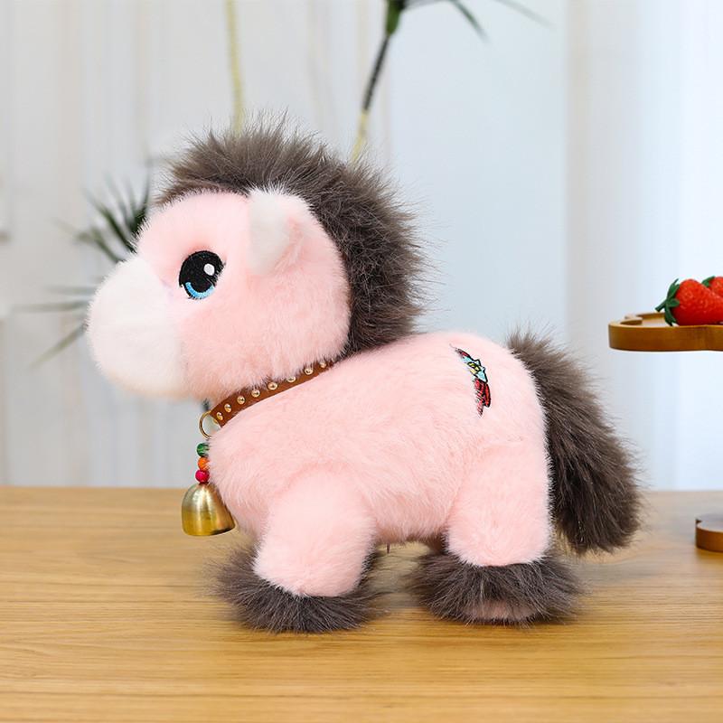 

Cute Cartoon Pony Plush Toy With Bell Design Children Toys For Birthday Gifts And Collectors 25cm