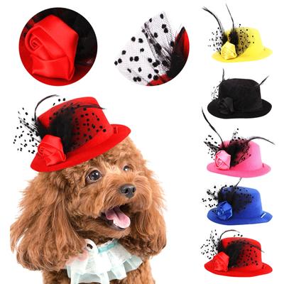 Sombrero para perro, gato, cachorro, diadema, sombrero para mascota, decoración de moda, sombreros de copa, sombrero Fedora de caballero para fiesta de Navidad.