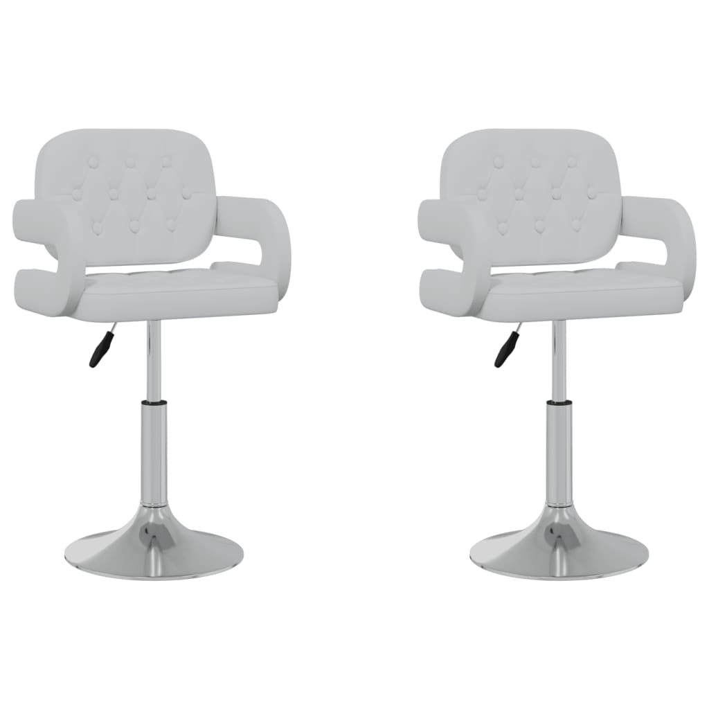 Vidaxl Swivel Dining Chairs, 2 Pcs, White, Faux Leather