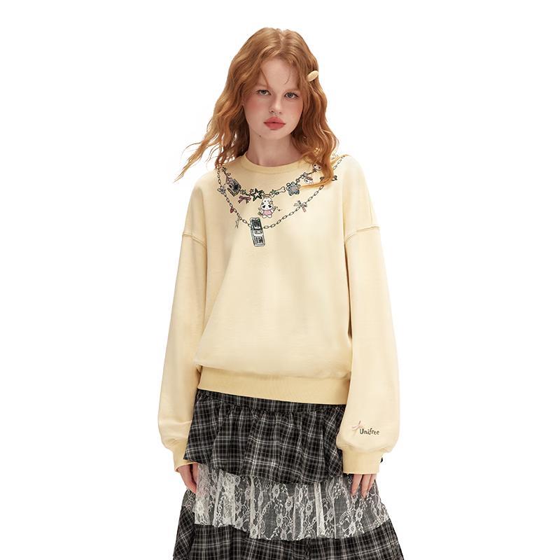 

UNIFREE x Suffocating Nightmare 2025 Autumn Chain Print Sweatshirt L