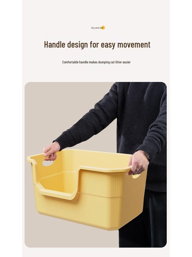 Extra-Large Splash-Proof Semi-Enclosed Cat Litter Box for Maine Coons