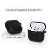 Silicone Case for Airpods 1 2 3 4 Pro Series Simple Solid Skin-feeling Headphone Protective Case with Hanging Buckle