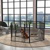 6-Panel Modular Dog Playpen for Indoor and Outdoor, In Steel, 164x83x80 Cm, Black