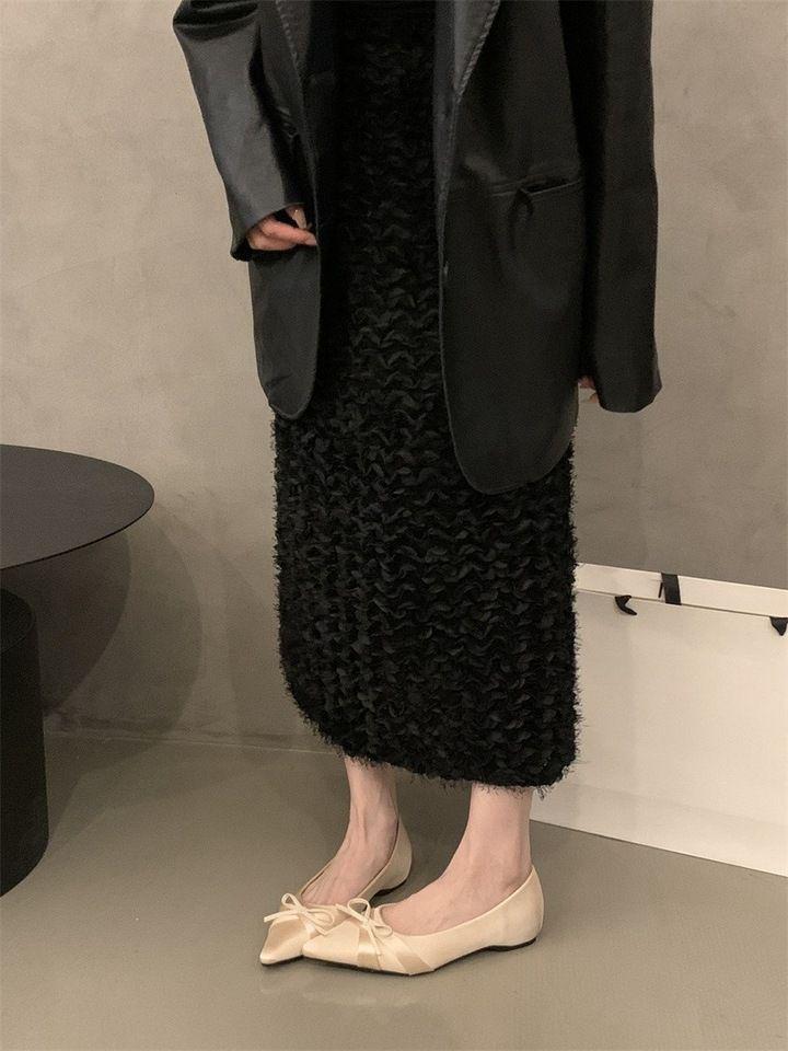 Damskie Wykwintne Jedwabne Czółenka Mary Jane ze Szpicem - Wczesnowiosenne Buty dla Druhen i Idealne do Spódnicy