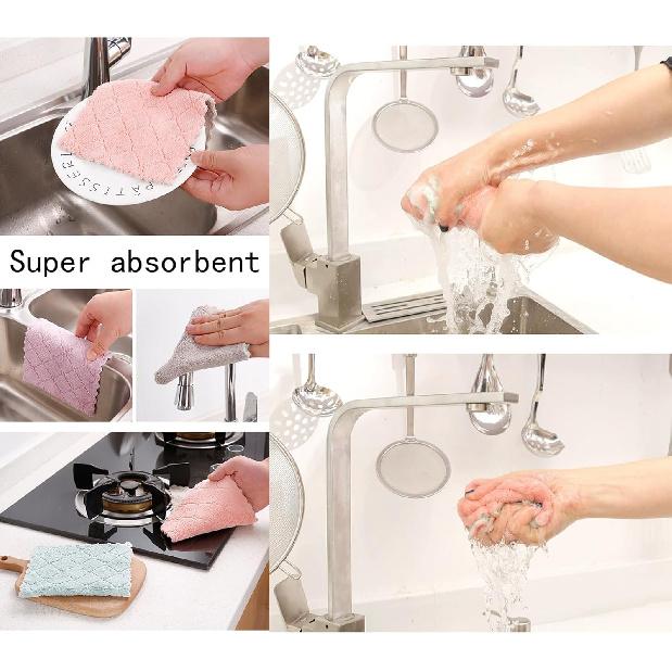 12 Pack Cleaning Cloth Kitchen Cloth, Dish Towels Super Absorbent Coral Velvet Dishtowels, Microfiber Premium Soft Tea Towels, Quick Dry Rags,