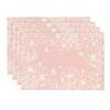 Pink Bloom Flowers Summer Placemats Set of 4, 12x18 Inch Seasonal Spring Table Mats for Party Kitchen Dining Pink Decoration