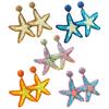 1 Paire Boucles d'Oreilles Femme Texture Raffia Fait Main Couleur Contrastante Style Marin Design Étoile Boucles d'Oreilles Pendantes Accessoires Polyvalents