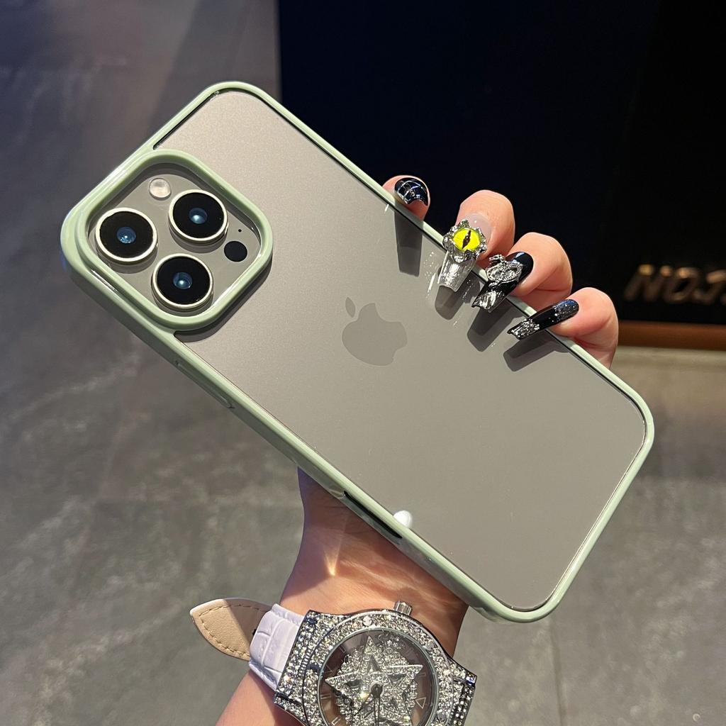 Large hole transparent acrylic mobile phone case is suitable for Apple 16E ultra-thin matte feel 15/16 large hole 13/14/11
