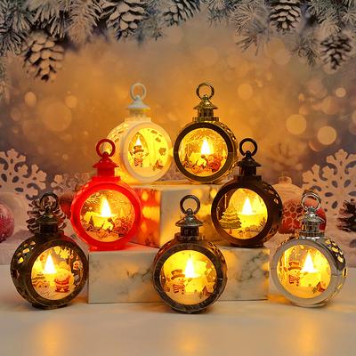 Weihnachtsmann, LED-Licht, Weihnachten, Retro-Kerze, Windlampe für Neujahr, Weihnachtsgeschenk, Schneemann, Heimdekoration