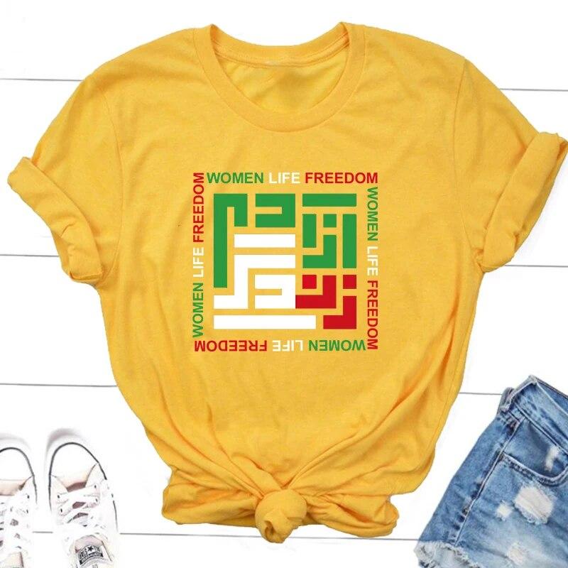 

Футболка Mahsa Amini, хлопковая женская футболка Life Freedom, феминистская футболка, права женщин, иранская футболка Zan Zendgi Azad, футболки унисекс для девочек 4XL