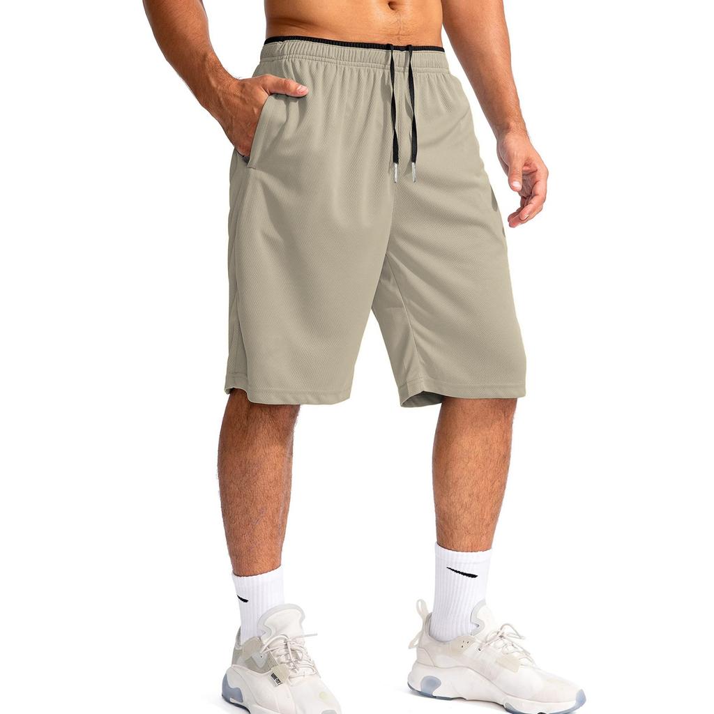 Men's Athletic Running Shorts with Zipper Pocket Lightweight Quick Dry Gym Shorts Casual Beachwear Five Inch Inseam