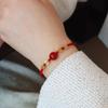Natürliches Hetian Jade Chalcedon Armband Handgewebtes Rotes Seil Glücksarmband Partner Freundin Geschenk Natal Jahr Handseil