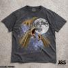 Three Amargasaurus Moon Shirt, Funny Dinosaur Galaxy Gift, Spined Sauropod Tee, Vintage Wash Retro Graphic Top, Prehistoric Nature Lover
