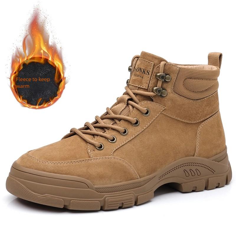 

Fashion Winter Men Business Chelsea Boots Men Casual Lace-up Comfortable Breathable Anti-slip Brand Fashionable Work Boots Travel Boots 38