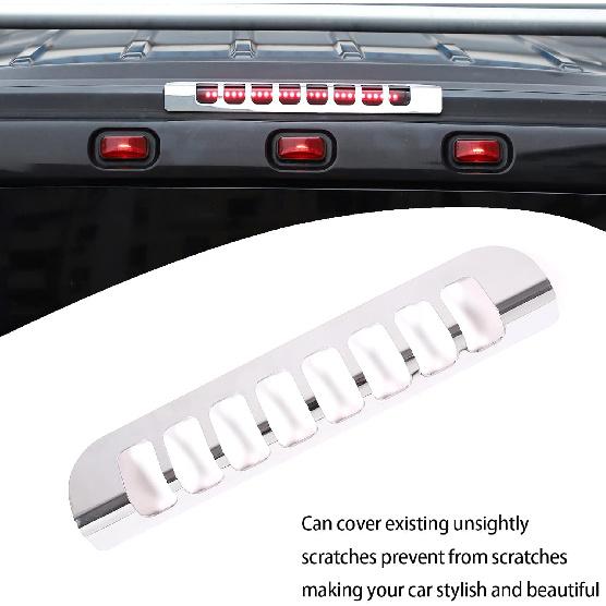 Lcojicep Car Brake Light Trim Compatible with Hummer H2 2003-2009, high Mount Third Brake Light Trim Patch, Tail Light Third Brake Light Aluminum nero