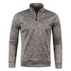 Autumn and Winter Men's Collar Zipper Knitted Sweater Sleeves Thin Velvet Style Trendy Top Sweater Jacket Plus Size Men