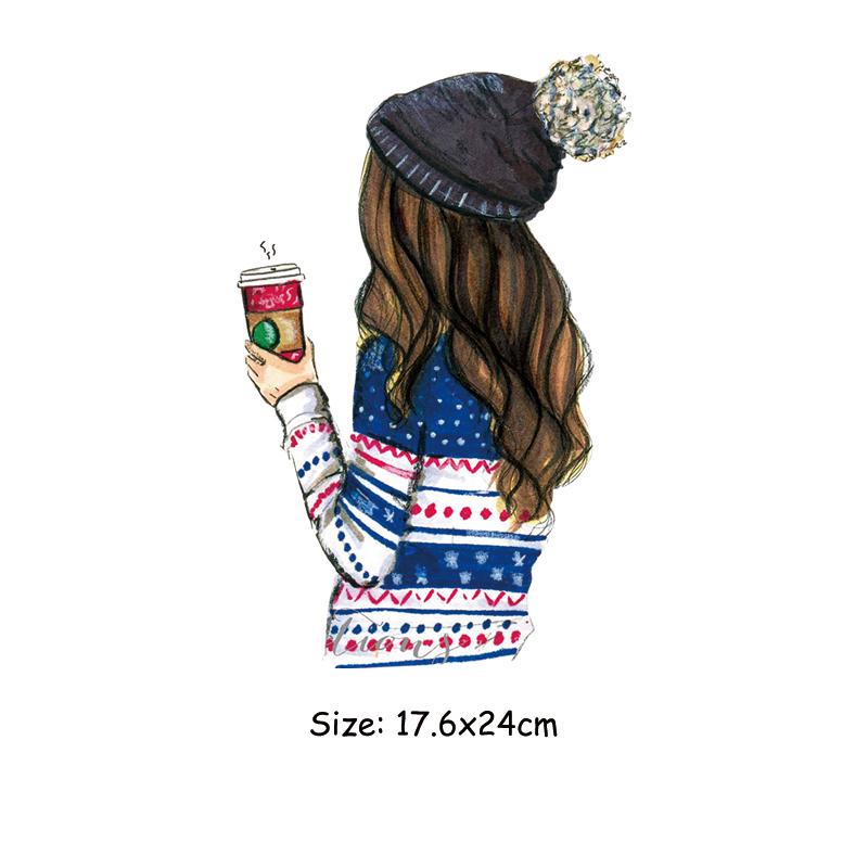 

Модные нашивки для одежды для мамы и ребенка для девочек, термонаклейки с утюгом для мамы и ребенка, моющиеся термопереносные термонаклейки с узором для мамы и ребенка 13.4x23cm