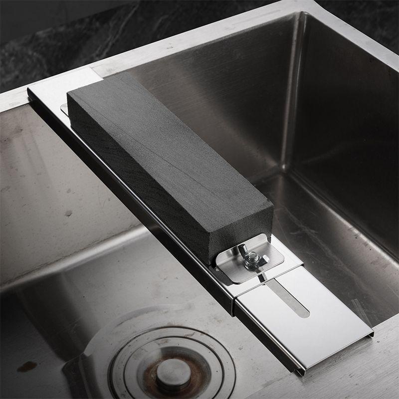 Adjustable Sink Rack with Thickened Sharpening Stone Holder - Multi-functional Knife Sharpener.