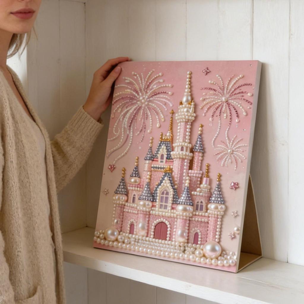 DIY Beaded Painting Art Craft Set Castle Pearl Painting Craft Handmade Pearl Painting Supplies For Adults Art Lovers