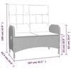 VidaXL Garden Dining Furniture and Cushions 2 Pcs Grey Rattan 3203501