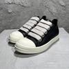 Men's Shoes Genuine Leather Jumbo Shoelace Women's Sneakers Fashion Black Solid Lace-up Men's Casual Shoes