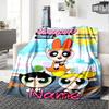 Custom Name Powerpuff Girls Halloween Flannel Blanket for Super Soft Cute Comfort Blanket for Travel Bedding Couch Sofa Blanket