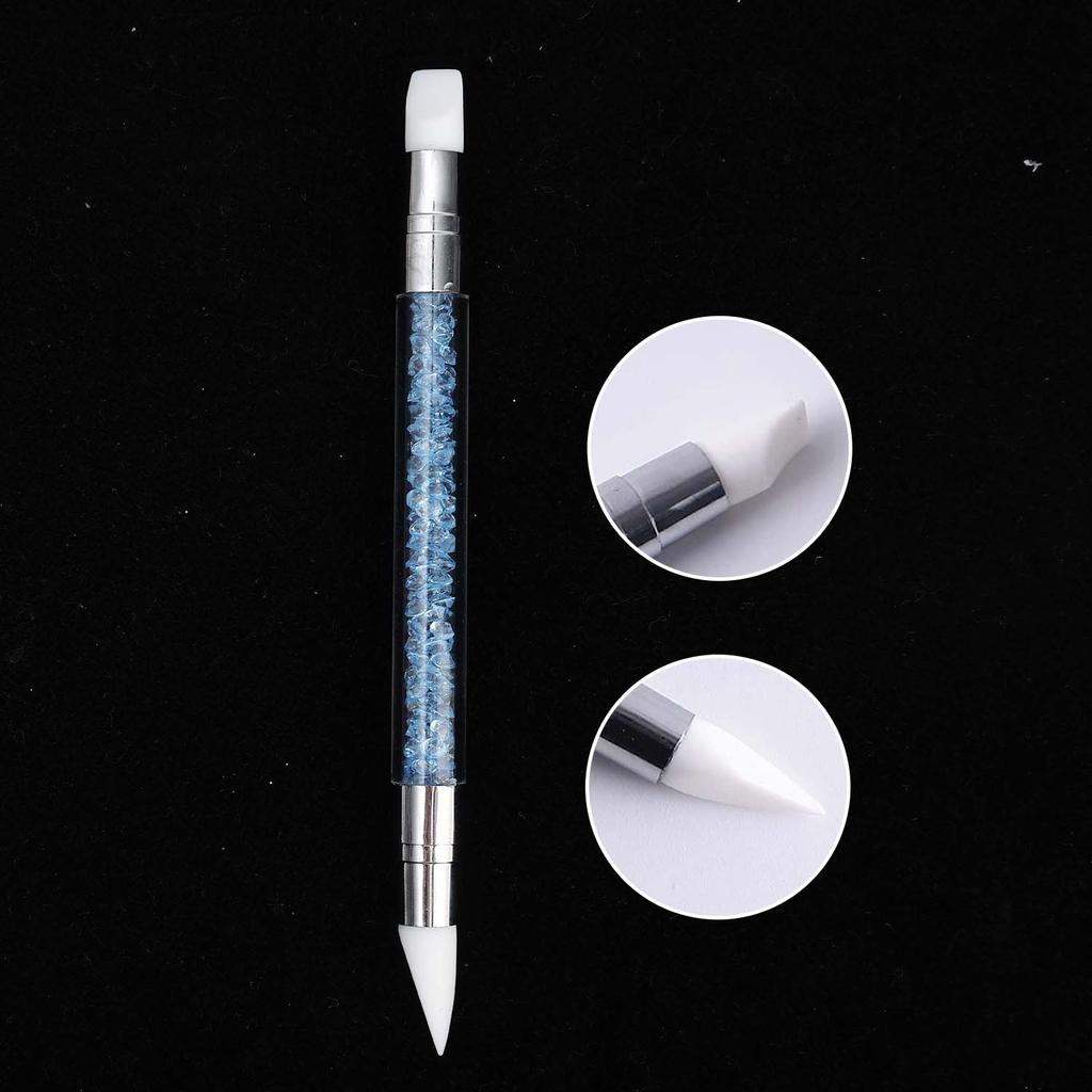 Double Head Silicone Nail Art Pen Carving Flower Sculpting Pen Adjustable Glue Stick Embossing Brush Professional Manicure Tools