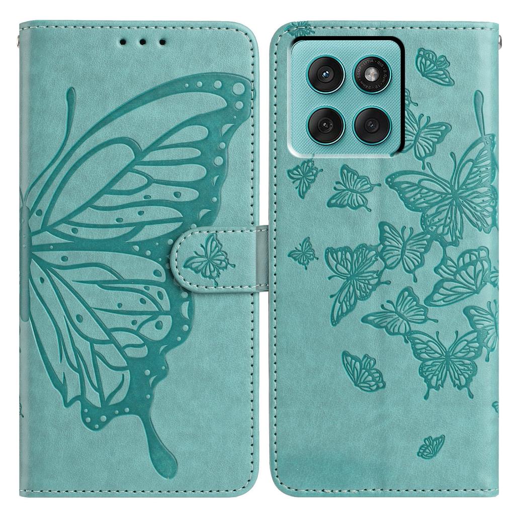 For Motorola Edge 60 Fusion 5G Case Butterfly Imprinted Wallet Stand PU Leather Flip Phone Cover with Strap