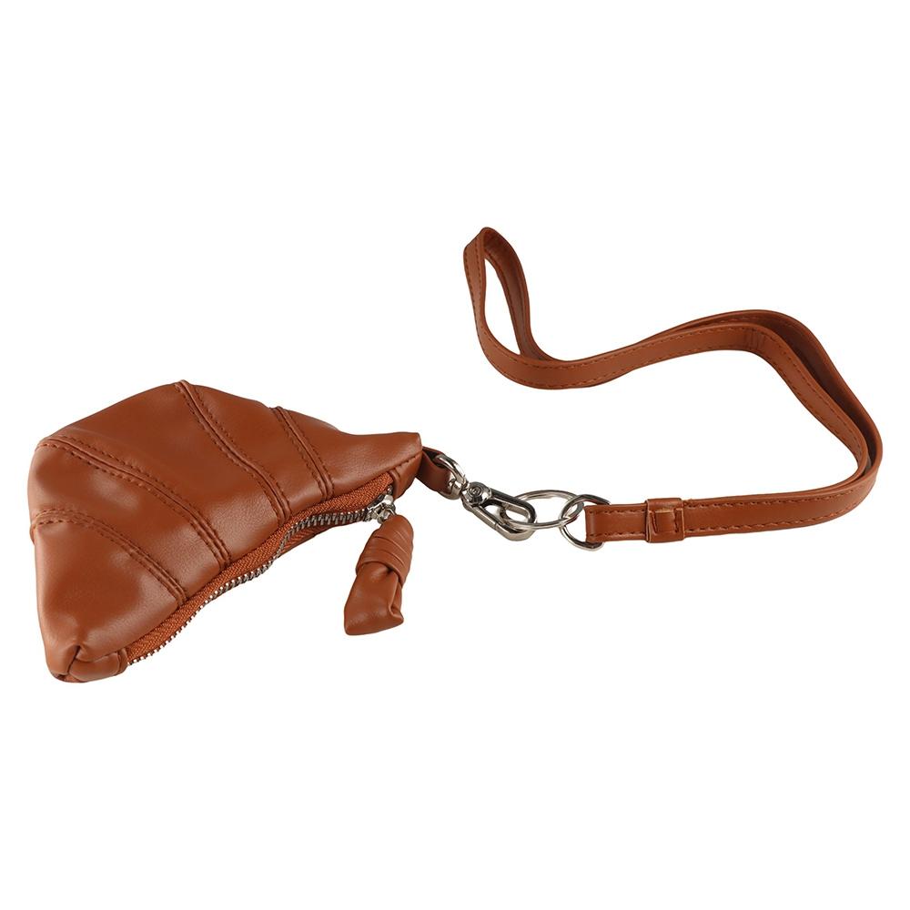 

PU Leather PU Croissant Bag Lipstick Earphone Bag Hanging Neck Coin Purse Ins Streetwear коричневий