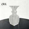 Stylish Planter for Flowers Vintage Hydroponic Flower Vase, 3D Printed Vertical Ridged Curvy Minimalist Modern Vase Balcony Sculptural Tabletop Decor