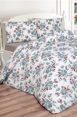 Tasya Bedding Set 4 Pcs, Duvet Cover, Bed Sheet, Pillowcase, Double Size, Self Patterned, Wedding, Daily Use Blue