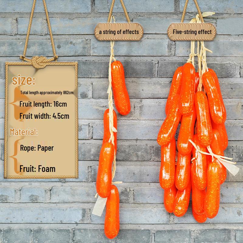 Farmhouse Decor: Pepper, Corn, Garlic, Veggie Fruit Skewers with Hemp Rope