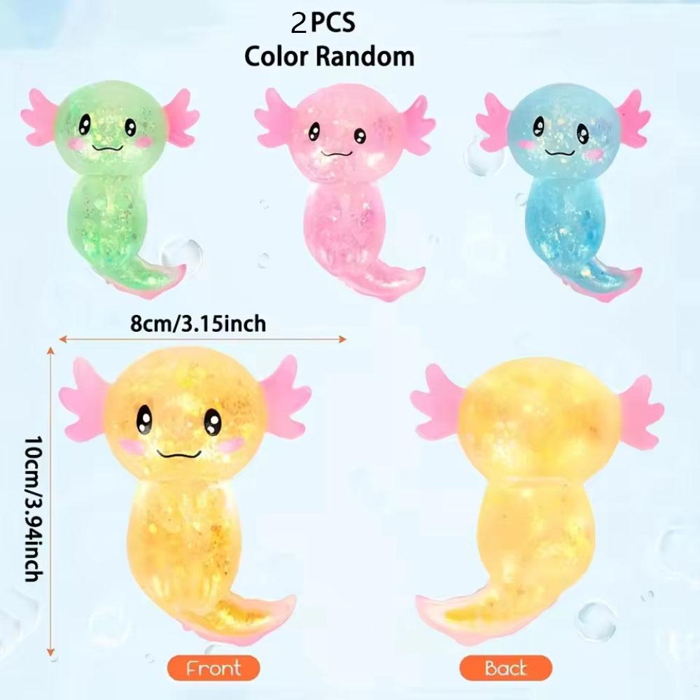 

2/4Pcs Vivid Salamander Toys Cute Malt Sugar Filled Stretchy Axolotl Fun Press Birthday Supplies Party Favors Color Assorted