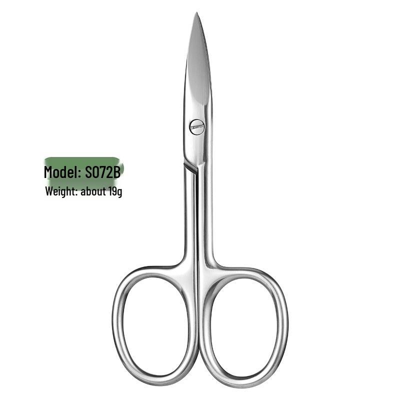 Stainless Steel Russian Style Curved Scissors & Nail File Set for Cuticles, Eyebrows, Nose Hair, and Ingrown Nails