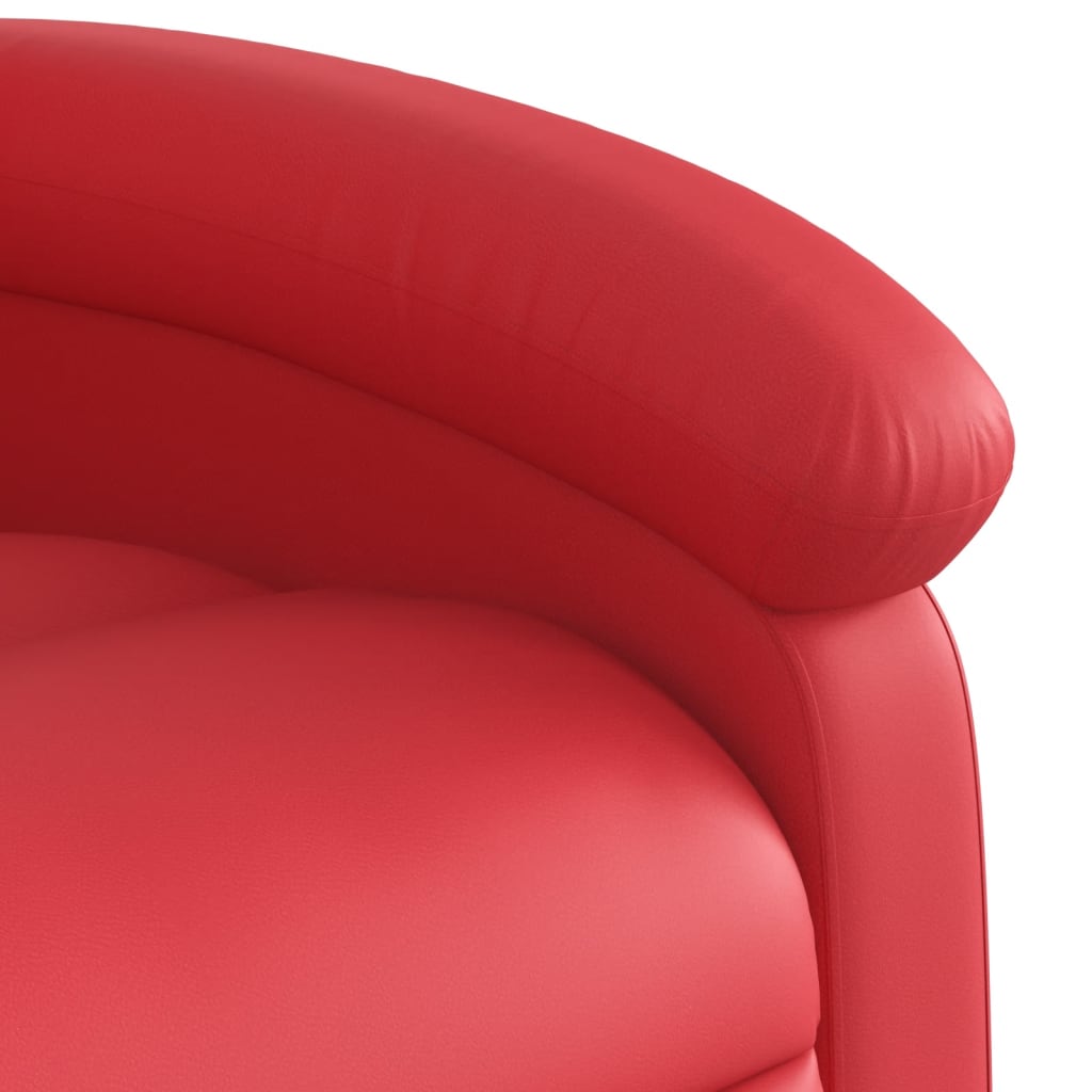 Recliner Chair Red Faux Leather