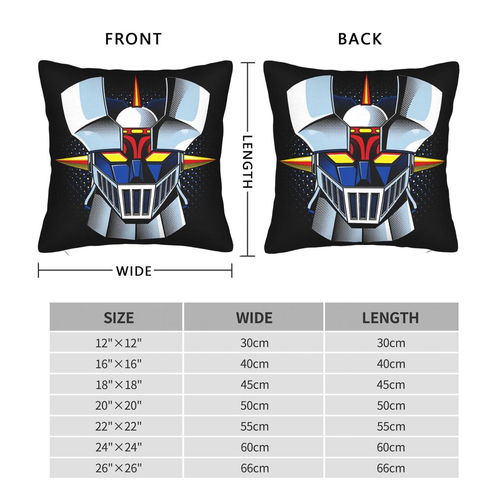Cartoon Rocket Punch Mazinger Z Pillow Cover Vintage Pillow Case For Sofa Bedroom Home Decor Graphic Cushion Cover Gift Idea