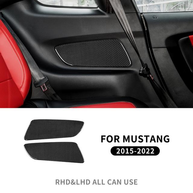 FLUGGESCHWINDIGKEIT Aufkleber Für Ford Mustang 2015-2022 RHD LHD Vorne Hinten Tür Auto Real Carbon Fiber Innen Trim Zubehör