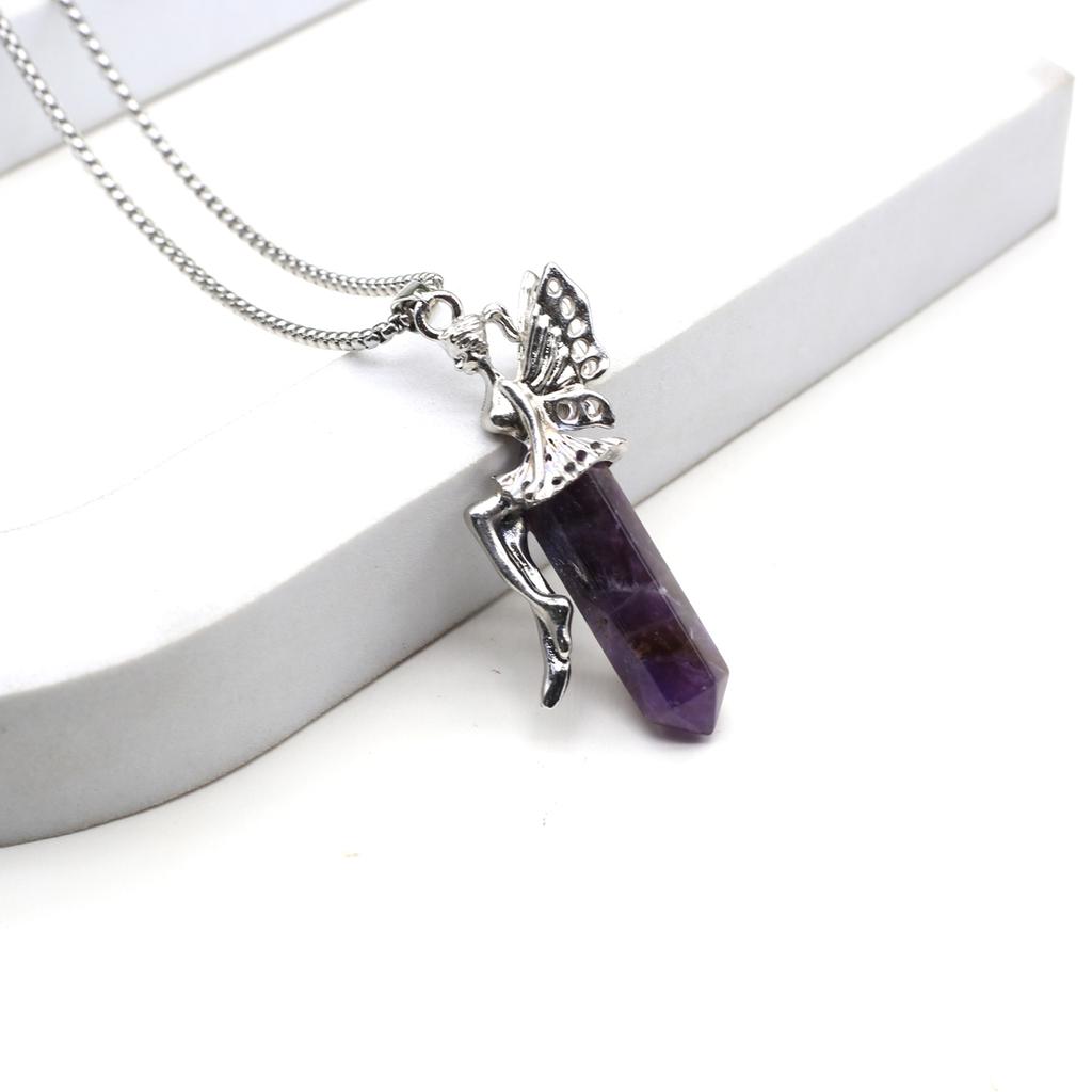 Women Necklace Natural Stone Opal/Turquoise Necklace Hexagonal Pyramid Pendant For Women Birthday Gift Chain 60 CM