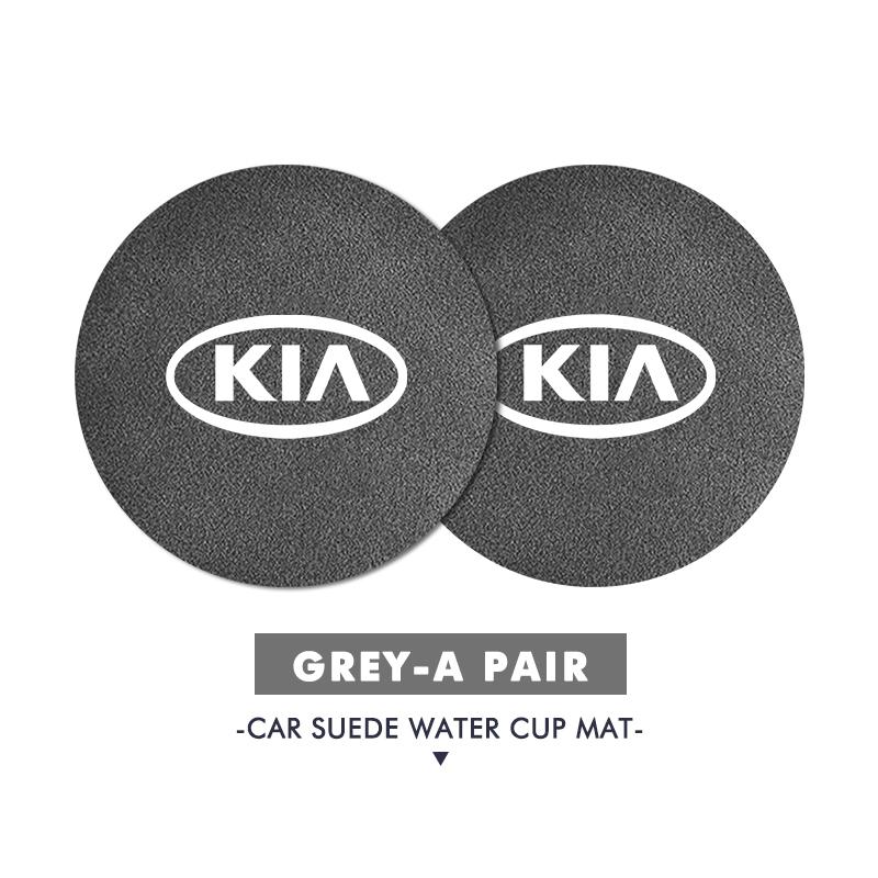 MYMX8 Car Suede Coaster Anti-Slip Water Cup Pad Bottle Holder Mat Accessories For KIA Ceed Sportage Rio K2 Optima Cerato Proceed Venga