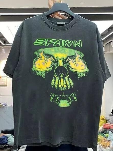 

Spawn Green Skull Graphic Short Sleeve Black Unisex Tshirt Reprint S5XL Unisex T-Shirt XL