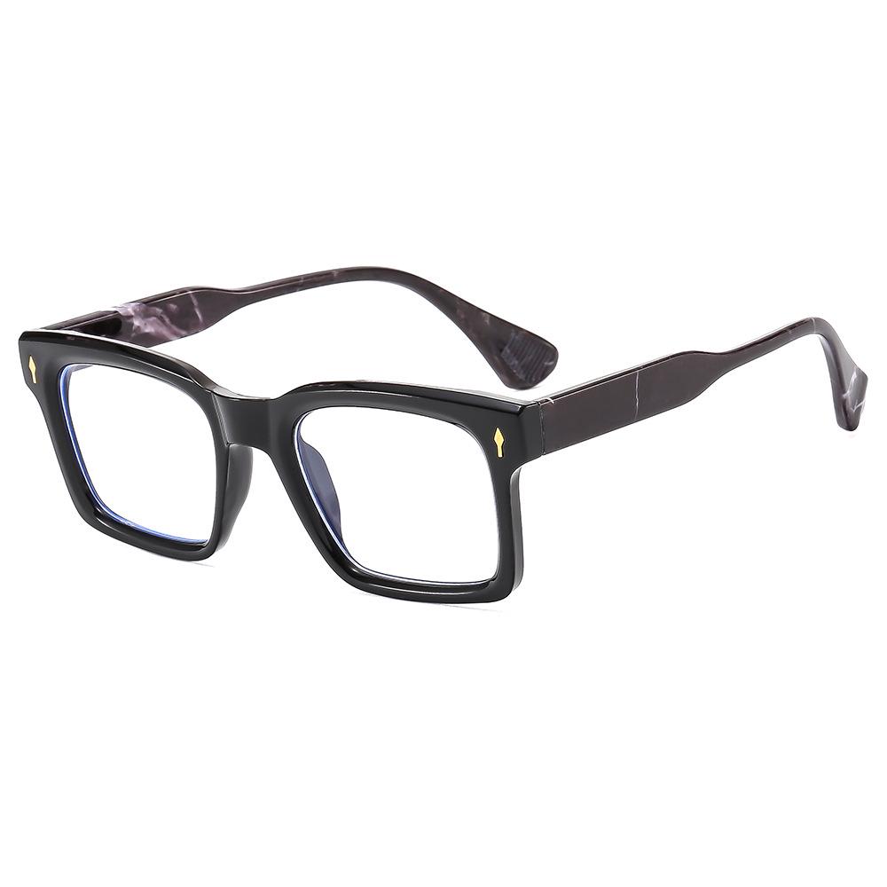 Unisex Fashion Square Anti-Blue Light Glasses - Fit for Myopia, Versatile Frame with Clear Lenses