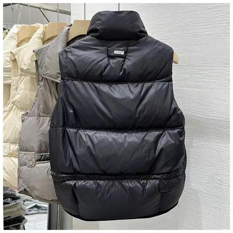 Winter Autumn Women's Short Down Cotton Vest Jackets Loose Sleeveless Coat Warm Tank Waistcoat  Female Outerwear Tops