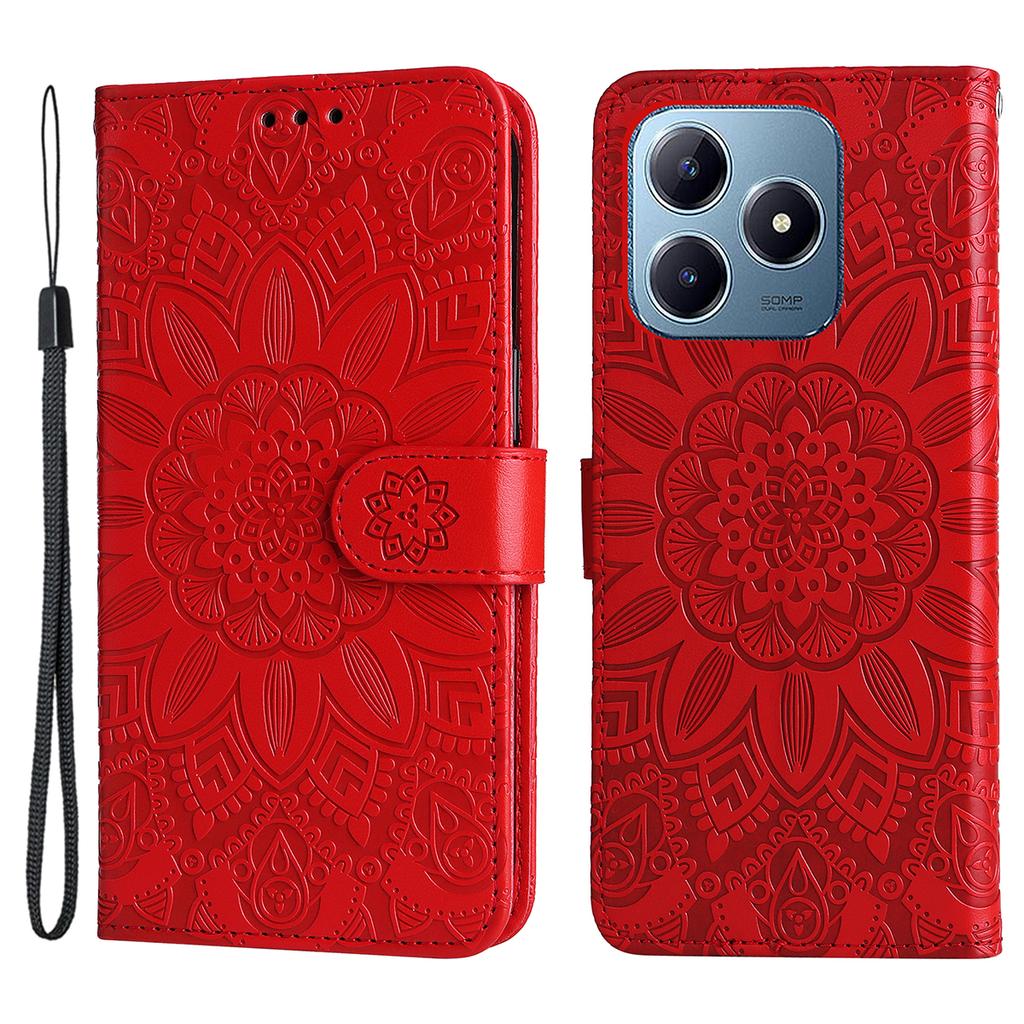 For Realme Note 60x 4G/C63 4G/C61 4G/Note 60 Case Sunflower PU Leather Flip Phone Cover