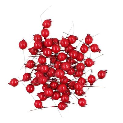 20pcs Small Christmas With Cherry Stamen Red Vegetable Artificial Fruit Wedding Decoration Fake Pomegranate Simulation Berries